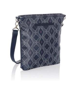 Thirty-One Organizing Shoulder Bag Ltd. Navy Dotted Geo Pebble Purse